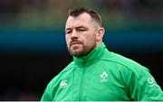 24 February 2024; Cian Healy of Ireland before the Guinness Six Nations Rugby Championship match between Ireland and Wales at Aviva Stadium in Dublin. Photo by Ramsey Cardy/Sportsfile