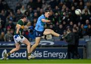 24 February 2024; Brian Fenton of Dublin in action against Tadhg Morley of Kerry during the Allianz Football League Division 1 match between Dublin and Kerry at Croke Park in Dublin. Photo by Brendan Moran/Sportsfile