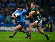 24 February 2024; Ross McGarry of Dublin in action against Gavin White of Kerry during the Allianz Football League Division 1 match between Dublin and Kerry at Croke Park in Dublin. Photo by Brendan Moran/Sportsfile