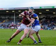 24 February 2024; Tommy Doyle of Westmeath in action against Cian O'Dwyer of Tipperary during the Allianz Hurling League Division 1 Group B match between Tipperary and Westmeath at FBD Semple Stadium in Thurles, Tipperary. Photo by Michael P Ryan/Sportsfile