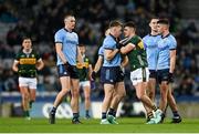 24 February 2024; Seán Bugler of Dublin and Seán O'Shea of Kerry tussle during the Allianz Football League Division 1 match between Dublin and Kerry at Croke Park in Dublin. Photo by Brendan Moran/Sportsfile