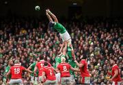 24 February 2024; Ryan Baird of Ireland fails to claim possession from a line out during the Guinness Six Nations Rugby Championship match between Ireland and Wales at Aviva Stadium in Dublin. Photo by Sam Barnes/Sportsfile