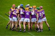 25 February 2024; Wexford players huddle before the Allianz Hurling League Division 1 Group A match between Wexford and Clare at Chadwicks Wexford Park in Wexford. Photo by Seb Daly/Sportsfile