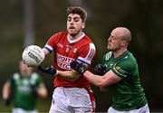 25 February 2024; Ian Maguire of Cork in action against Lee Cullen of Fermanagh during the Allianz Football League Division 2 match between Fermanagh and Cork at St Joseph’s Park in Ederney, Fermanagh. Photo by Ben McShane/Sportsfile