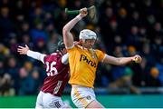25 February 2024; Rory McCloskey of Antrim is tackled by Jamie Ryan of Galway during the Allianz Hurling League Division 1 Group B match between Antrim and Galway at Corrigan Park in Belfast. Photo by Tyler Miller/Sportsfile