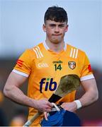 25 February 2024; Joseph McLaughlin of Antrim after his side's defeat in the Allianz Hurling League Division 1 Group B match between Antrim and Galway at Corrigan Park in Belfast. Photo by Tyler Miller/Sportsfile
