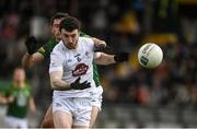 25 February 2024; Kevin Flynn of Kildare in action against Donal Keogan of Meath during the Allianz Football League Division 2 match between Meath and Kildare at Páirc Tailteann in Navan, Meath. Photo by Sam Barnes/Sportsfile