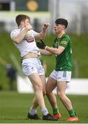 25 February 2024; Kevin Feely of Kildare in action against Brian O'Halloran of Meath during the Allianz Football League Division 2 match between Meath and Kildare at Páirc Tailteann in Navan, Meath. Photo by Sam Barnes/Sportsfile