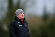 25 February 2024; Cork manager John Cleary during the Allianz Football League Division 2 match between Fermanagh and Cork at St Joseph’s Park in Ederney, Fermanagh. Photo by Ben McShane/Sportsfile
