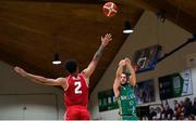 25 February 2024; Neil Randolph of Ireland in action against Anthony Polite of Switzerland during the FIBA Basketball World Cup 2027 European Pre-Qualifiers first round match between Ireland and Switzerland at the National Basketball Arena in Tallaght, Dublin. Photo by David Fitzgerald/Sportsfile