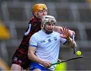25 February 2024; Padraig Fitzgerald of Waterford in action against Shane Barrett of Cork during the Allianz Hurling League Division 1 Group A match between Cork and Waterford at SuperValu Páirc Uí Chaoimh in Cork. Photo by Piaras Ó Mídheach/Sportsfile