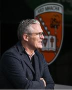 25 February 2024; Uachtarán Chumann Lúthchleas Gael Jarlath Burns in attendance during the Allianz Football League Division 2 match between Armagh and Donegal at BOX-IT Athletic Grounds in Armagh. Photo by Brendan Moran/Sportsfile