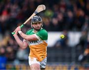 25 February 2024; David Nally of Offaly during the Allianz Hurling League Division 1 Group A match between Kilkenny and Offaly at UPMC Nowlan Park in Kilkenny. Photo by Ray McManus/Sportsfile