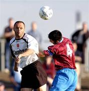 22 July 2004; Gary Haylock, Dundalk, in action against Danny O'Connor, Drogheda. FAI Carlsberg Cup, Second Round, Dundalk v Drogheda, Oriel Park, Dundalk. Picture credit; David Maher / SPORTSFILE