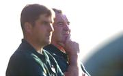 17 July 2004; Mike McNamara, Offaly manager, right, alongside Offaly team steward Michael Duignan. Guinness Senior Hurling Championship Qualifier, Round 3, Clare v Offaly, Gaelic Grounds, Limerick. Picture credit; Brendan Moran / SPORTSFILE