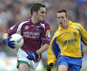 18 July 2004; Alan Glynn, Galway, in action against Derek Egan, Roscommon. Connacht Minor Football Championship Final, Galway v Roscommon, McHale Park, Castlebar, Co. Mayo. Picture credit; Damien Eagers / SPORTSFILE