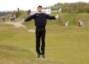 23 July 2004; Padraig Harrington tries to get a better view of the 13th green from the fairway during the second round. Nissan Irish Open Golf Championship, County Louth Golf Club, Baltray, Co. Louth. Picture credit; Matt Browne / SPORTSFILE