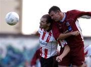 23 July 2004; Sean Hargan, Derry City, in action against Conor Frawley, Galway United. FAI Carlsberg Cup, Second Round, Galway United v Derry City, Terryland Park, Galway. Picture credit; David Maher / SPORTSFILE