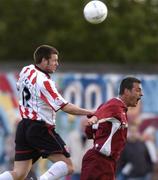 23 July 2004; Michael Holt, Derry City, in action against Mark Herrick, Galway United. FAI Carlsberg Cup, Second Round, Galway United v Derry City, Terryland Park, Galway. Picture credit; David Maher / SPORTSFILE