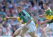 18 July 2004; Eoin Keating, Limerick, in action against Tom O'Sullivan and Marc O'Se, right, Kerry. Bank of Ireland Munster Senior Football Championship Final Replay, Kerry v Limerick, Fitzgerald Stadium, Killarney, Co. Kerry. Picture credit; Brendan Moran / SPORTSFILE