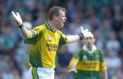 18 July 2004; Diarmuid Murphy, Kerry, appeals to the referee after he awarded a penalty to Limerick. Bank of Ireland Munster Senior Football Championship Final Replay, Kerry v Limerick, Fitzgerald Stadium, Killarney, Co. Kerry. Picture credit; Brendan Moran / SPORTSFILE