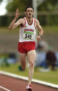 24 July 2004; Eugene O'Neill, Crusaders AC, celebrates as he comes home to win his third Men's 3000m Steeplechase title. AAI Senior Track and Field Championships, Morton Stadium, Santry, Dublin. Picture credit; Brendan Moran / SPORTSFILE