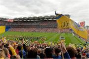 8 September 2013; Flags fly as the Clare and Cork teams march behind the Artane School of Music in the pre-match parade before the game. GAA Hurling All-Ireland Senior Championship Final, Cork v Clare, Croke Park, Dublin. Picture credit: Brendan Moran / SPORTSFILE