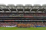 8 September 2013; The Clare squad assemble for their team photograph before the game. GAA Hurling All-Ireland Senior Championship Final, Cork v Clare, Croke Park, Dublin. Picture credit: Brendan Moran / SPORTSFILE