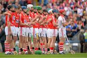 8 September 2013; The Cork team applaud during the minute's silence in memory of Catherine Kelly, late wife of hurling referee Barry Kelly. GAA Hurling All-Ireland Senior Championship Final, Cork v Clare, Croke Park, Dublin. Picture credit: Brendan Moran / SPORTSFILE