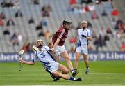 8 September 2013; Seán Linnane, Galway, in action against Micheál Harney, Waterford. Electric Ireland GAA Hurling All-Ireland Minor Championship Final, Galway v Waterford, Croke Park, Dublin. Picture credit: Barry Cregg / SPORTSFILE