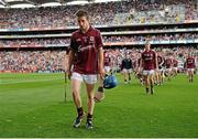 8 September 2013; A dejected Darragh Dolan, Galway, makes his way from the pitch after the game. Electric Ireland GAA Hurling All-Ireland Minor Championship Final, Galway v Waterford, Croke Park, Dublin. Picture credit: Barry Cregg / SPORTSFILE