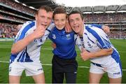 8 September 2013; Micheál Harney, left, Oisín O'Gorman and Michael Kearney, Waterford, celebrate after the game. Electric Ireland GAA Hurling All-Ireland Minor Championship Final, Galway v Waterford, Croke Park, Dublin. Picture credit: Barry Cregg / SPORTSFILE