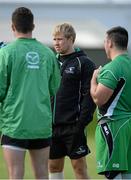 10 September 2013; Connacht's Fionn Carr sits out squad training ahead of their Celtic League 2013/14, Round 2, game against Cardiff Blues on Friday. Connacht Rugby Squad Training, The Sportsground, Galway. Picture credit: Diarmuid Greene / SPORTSFILE