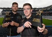 11 September 2013; The GAA/GPA All-Stars sponsored by Opel are delighted to announce Aidan O'Shea, Mayo, left, and Tony Kelly, Clare, as the Players of the Month for August in football and hurling respectively. They were presented with their GAA / GPA Player of the Month Award for August, sponsored by Opel - by Emma O'Carroll, Marketing Executive Opel Ireland. Croke Park, Dublin. Picture credit: Brian Lawless / SPORTSFILE