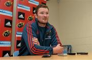 11 September 2013; Munster's Donnacha Ryan during a press conference ahead of their Celtic League 2013/14, Round 2, game against Zebre on Friday. Munster Rugby Press Conference, Cork Instutute of Technology, Bishopstown, Cork. Picture credit: Diarmuid Greene / SPORTSFILE