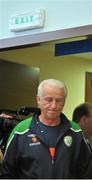 9 September 2008; Republic of Ireland manager Giovanni Trappattoni arrives for a pre match press conference. City Stadium, Podgorica, Montenegro. Picture credit; David Maher / SPORTSFILE