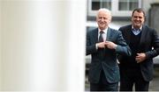 13 May 2013; Republic of Ireland manager Giovanni Trapattoni and assistant manager Marco Tardelli, right, arrive for a press conference to announce a provisional 28 man squad to face England in an International Friendly in Wembley, on May the 29th, followed by games against Georgia, the Faroe Islands and Spain in June. Republic of Ireland Squad Announcement, Council Chamber of Leitrim County Council, Carrick on Shannon, Co. Leitrim. Picture credit: Stephen McCarthy / SPORTSFILE