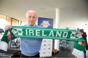 13 February 2008; Giovanni Trapattoni holds an Irish scarf in his office after a press conference at the Red Bull Salzburg training grounds. Trapattoni revealed at the news conference that the FAI had offered him a two year contract as the Republic of Ireland manager. Red Bull Salzburg Training Grounds, Salzburg, Austria. Picture credit: David Maher / SPORTSFILE