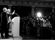 1 May 2008; The new Republic of Ireland manager Giovanni Trapattoni, accompanied by FAI President David Blood, is introduced at his first press conference. Concert Hall, Royal Dublin Society, Ballsbridge, Dublin. Picture credit: Ray McManus / SPORTSFILE