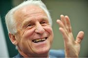 1 May 2008; The new Republic of Ireland manager Giovanni Trapattoni speaking to journalists after his first press conference. Concert Hall, Royal Dublin Society, Ballsbridge, Dublin. Picture credit: David Maher / SPORTSFILE