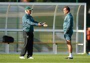 11 August 2013; Republic of Ireland manager Giovanni Trapattoni with assistant manager Marco Tardelli during squad training ahead of their international friendly match against Wales on Wednesday. Republic of Ireland Squad Training, Spytty Park, Newport, Wales. Picture credit: David Maher / SPORTSFILE