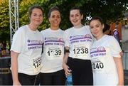 10 September 2013; Pictured are, from left, Katie Reid, Marian Garvey, Emma McCarthy, and Jennifer Doddy, running for CPL Couriers in the Grant Thornton 5k Corporate Team Challenge 2013. Dublin Docklands, Dublin. Photo by Sportsfile