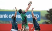 11 September 2013; Dave Nolan, Connacht Eagles, wins possession in a lineout ahead of Billy Holland, left, and Dave O'Callaghan, Munster A. 'A' Interprovincial, Munster A v Connacht Eagles, Musgrave Park, Cork. Picture credit: Diarmuid Greene / SPORTSFILE