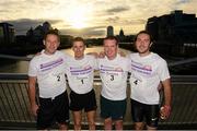 10 September 2013; Pictured are, from left, Niall Breslin, Rob Heffernan, Derry McVeigh and Feidhlim Kelly, from Silverhatch, competing in the Grant Thornton 5k Corporate Team Challenge 2013. Dublin Docklands, Dublin. Photo by Sportsfile