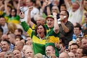 1 September 2013; Kerry supporters celebrate a score. GAA Football All-Ireland Senior Championship, Semi-Final, Dublin v Kerry, Croke Park, Dublin. Picture credit: Stephen McCarthy / SPORTSFILE