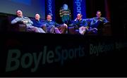 28 February 2024; On-stage, from left, Johnny Dineen of Upping The Ante, David Casey, Assistant Trainer to Willie Mullins, trainer Gavin Cromwell, Robbie Power, Ex Jockey & BoyleSports Ambassador, and Tony Keenan, At The Races during the BoyleSports Cheltenham Preview Night in aid of SVP at the Bardic Theatre in Donaghmore, Tyrone. Photo by Ramsey Cardy/Sportsfile
