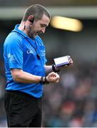 25 February 2024; Referee Noel Mooney during the Allianz Football League Division 2 match between Armagh and Donegal at BOX-IT Athletic Grounds in Armagh. Photo by Brendan Moran/Sportsfile