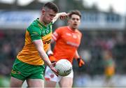 25 February 2024; Jeaic Mac Ceallabhui of Donegal during the Allianz Football League Division 2 match between Armagh and Donegal at BOX-IT Athletic Grounds in Armagh. Photo by Brendan Moran/Sportsfile