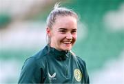 26 February 2024; Izzy Atkinson during a Republic of Ireland women training session at Tallaght Stadium in Dublin. Photo by Tyler Miller/Sportsfile