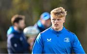 26 February 2024; Tommy O'Brien during a Leinster rugby squad training session at UCD in Dublin. Photo by Piaras Ó Mídheach/Sportsfile